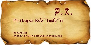 Prikopa Kálmán névjegykártya